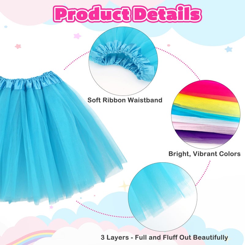 kilofly 6pc Girls Ballet Tutu Kids Birthday Princess Party Favor Dress Skirt Set Multicolored - Image 3